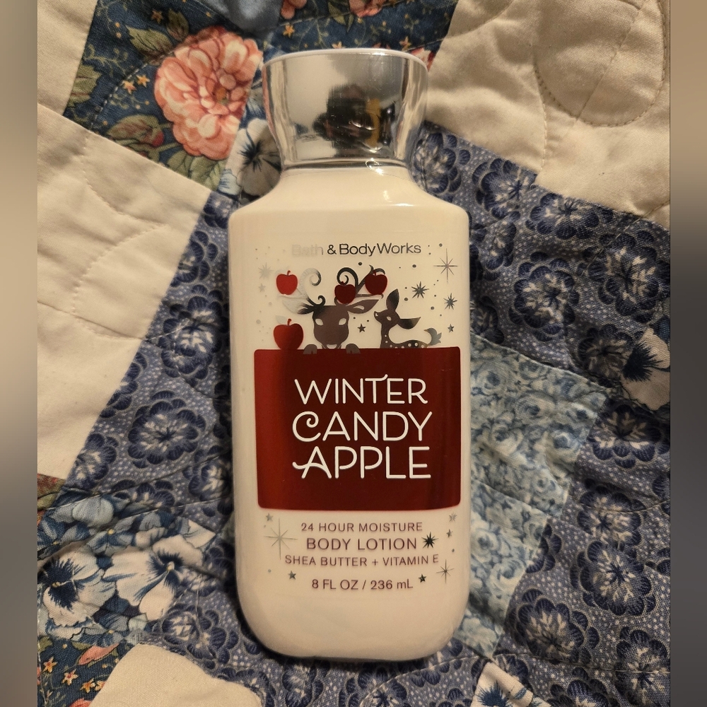NEW Bath & Body Works Winter Candy Apple 24 Hour Moisture Body Lotion, 8 oz.